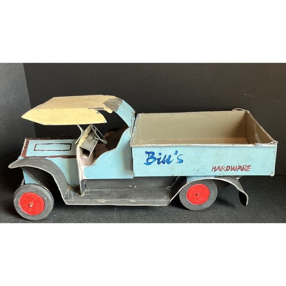 Unbranded Other - Vintage Tin Toy Hand Painted Truck Blue & Gray